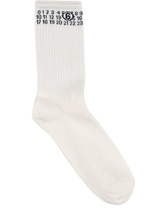 MM6 Maison Margiela - Chaussettes en coton mélangé jacquard à logo