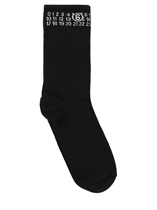 MM6 Maison Margiela - Chaussettes en coton mélangé jacquard à logo