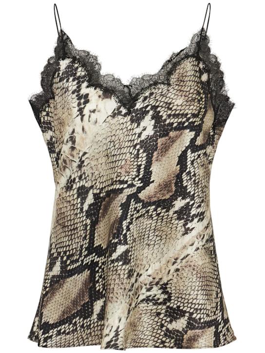 Roberto Cavalli - Caraco en satin de soie imprimé python