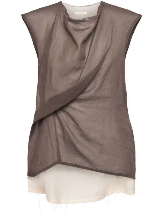 The Row - Top in organza di cotone drappeggiato Inawa