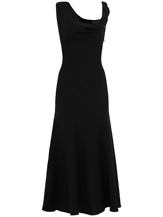 Long dress with asymmetrical neckline