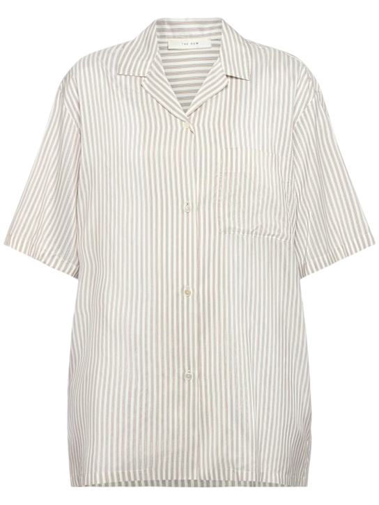 The Row: Chemise manches courtes en soie à rayures Jorge