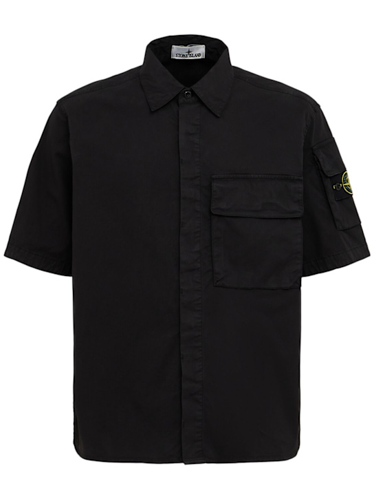 Stone Island - Chemise en sergé de coton stretch