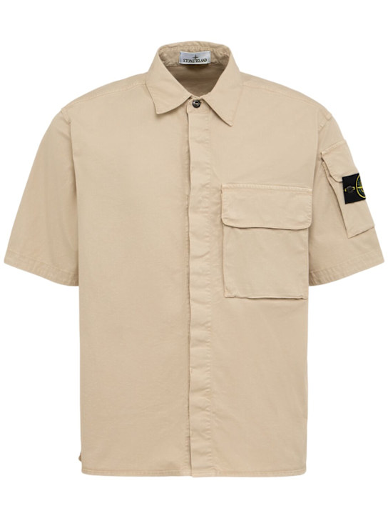 Stone Island - Chemise en sergé de coton stretch
