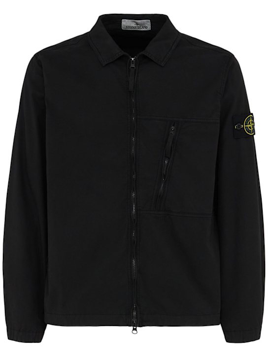 Stone Island - Chemise en sergé de coton stretch