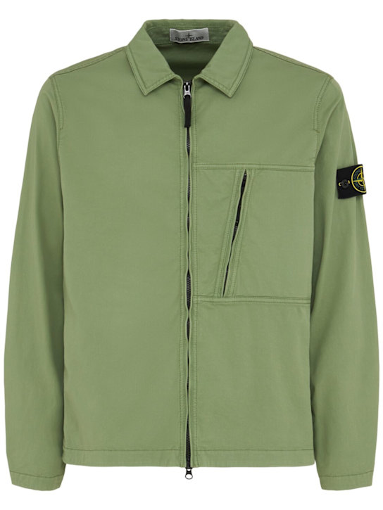 Stone Island - Chemise en sergé de coton stretch