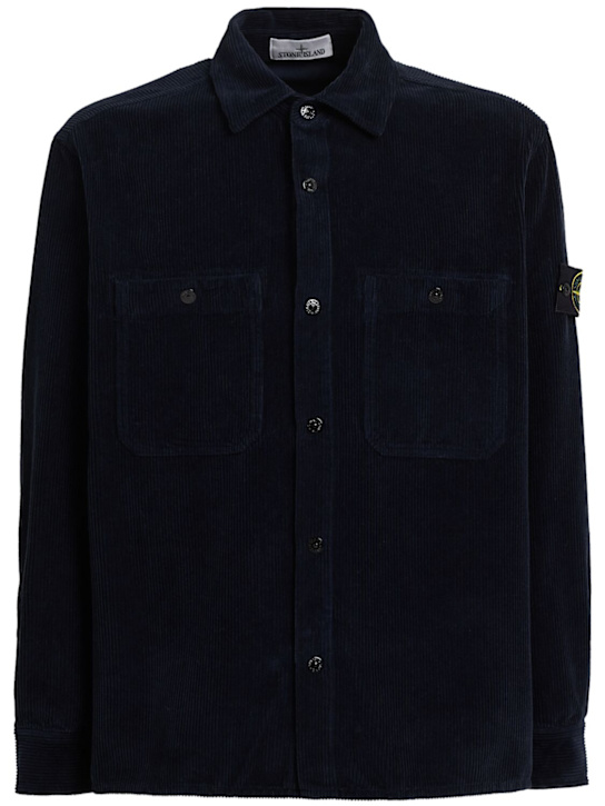 Stone Island: Chemise en coton côtelé