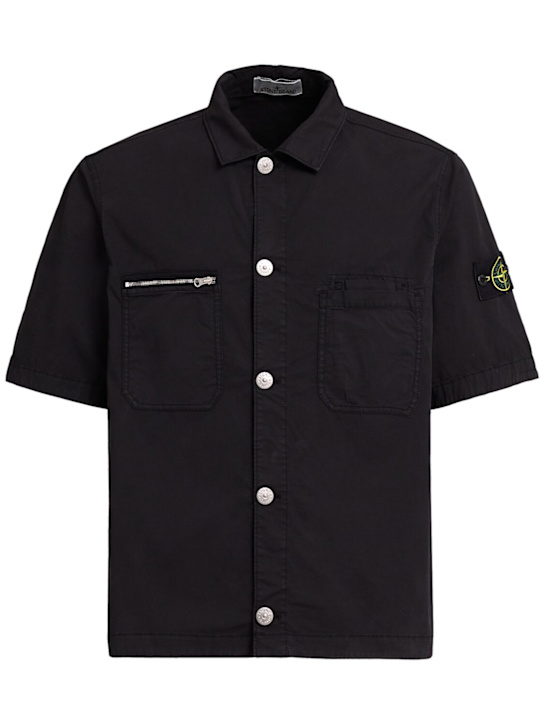 Stone Island: Stretch cotton twill shirt