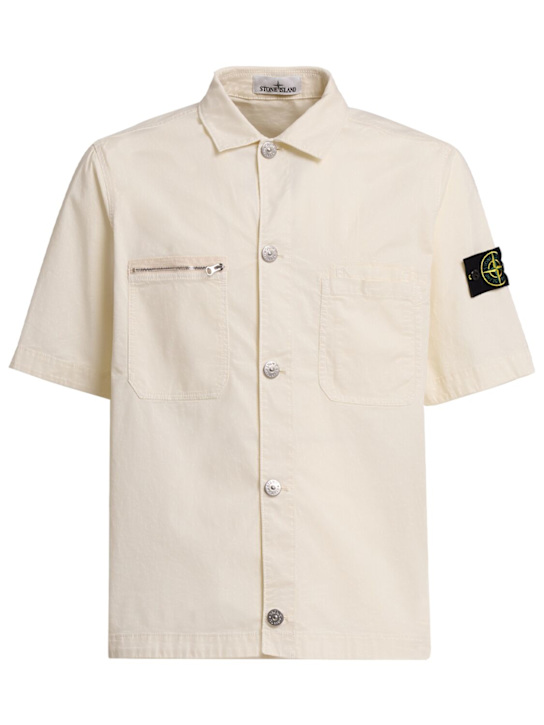 Stone Island - Chemise en sergé de coton stretch