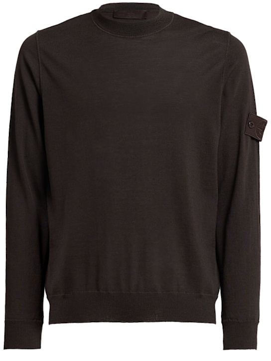Stone Island - Pull col rond en laine légère