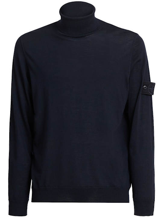 Stone Island - Pull-over en laine légère à col roulé