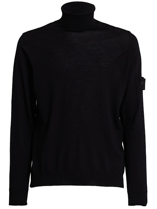 Stone Island - Pull-over en laine légère à col roulé