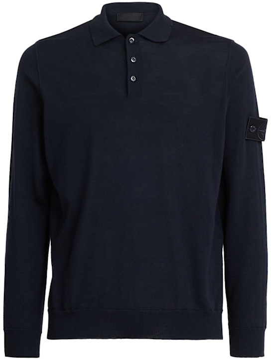 Stone Island - Polo en laine légère L/s