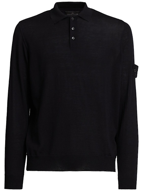 Stone Island - Polo en laine légère L/s
