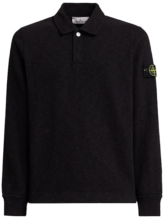 Stone Island - Polo épais en jersey de coton L/s