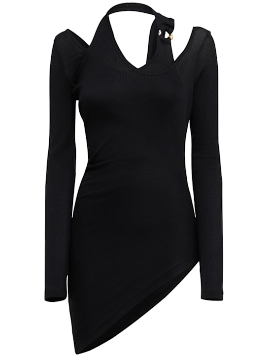 Jean Paul Gaultier - Top doppio strato in cotone a costine