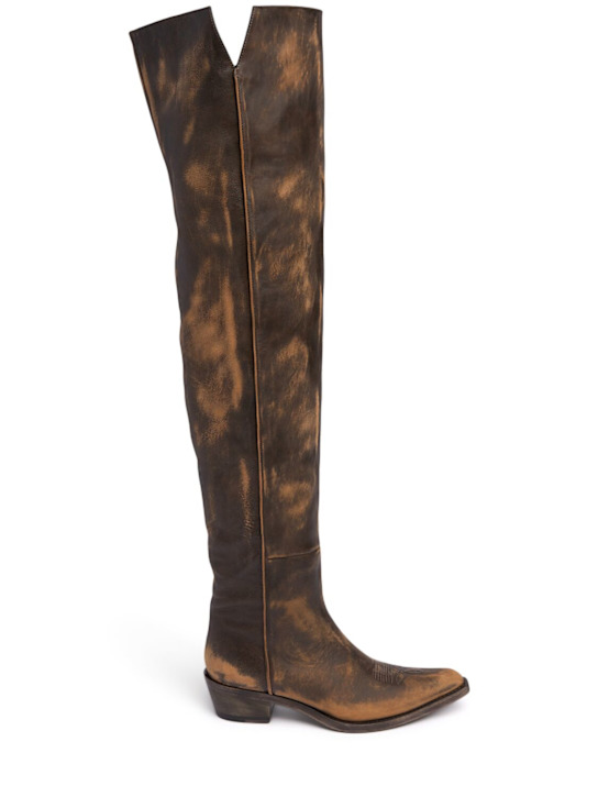 Khaite - 35mm hohe Overknee-Stiefel aus Leder „Clive“