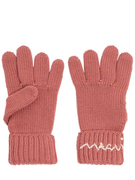 Marni Junior: Gants en maille de mélange de laine