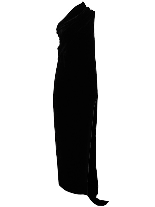 Rick Owens: Robe longue drapée en velours Athena