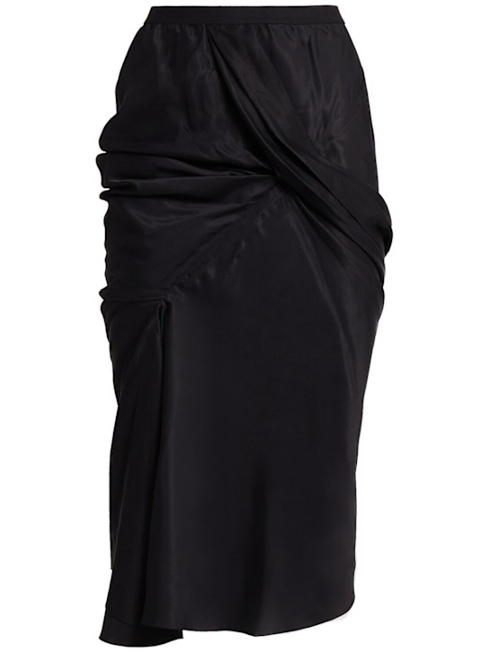 Rick Owens - Jupe midi drapée en cupro Seb lavé