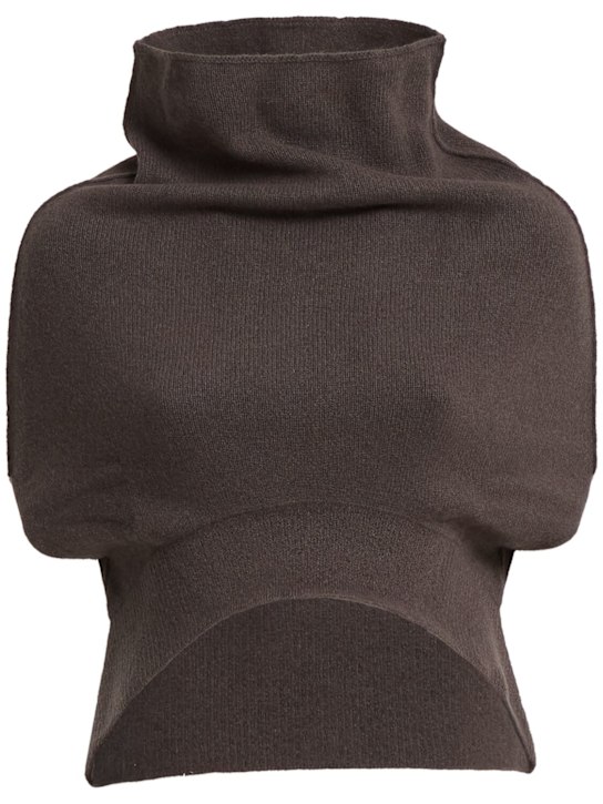 Rick Owens: Top drapé en maille mélange cachemire bouilli