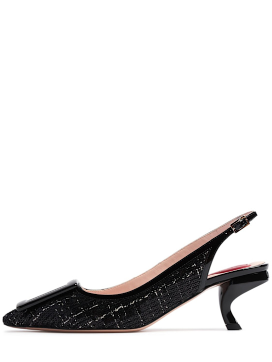 Roger Vivier - 55mm hohe Tweed- und Lacklederschuhe „Virgule“