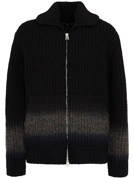 Sacai - Strickjacke aus garngefärbter Wolle