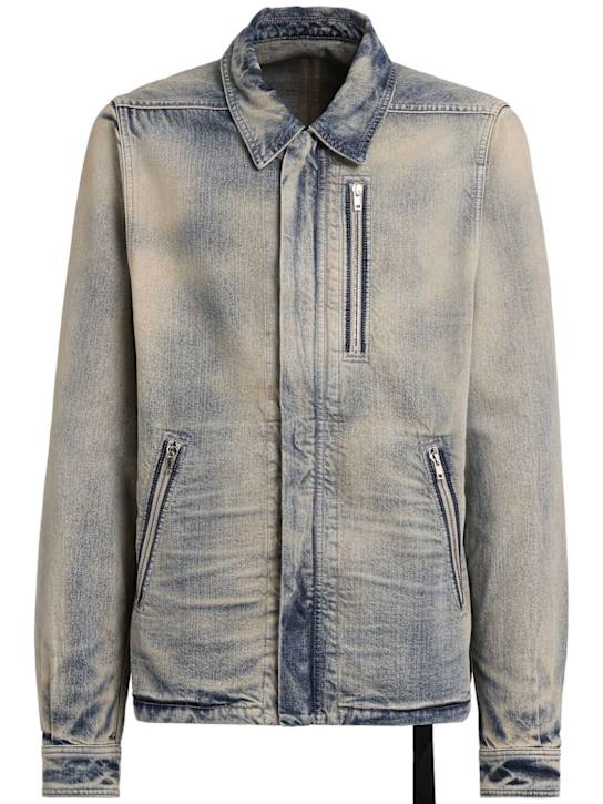 Rick Owens DRKSHDW: Cotton denim zip-front jacket