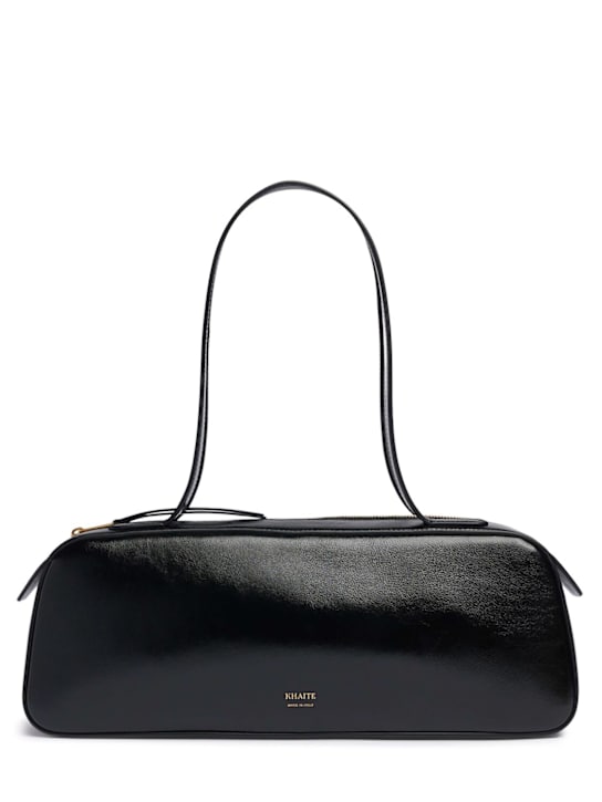 Khaite: Borsa a spalla Simona in vernice craclé