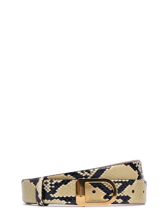 Khaite: 3cm Saddle python print leather belt