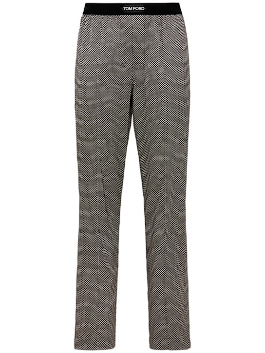 Tom Ford: Pantaloni in seta stampa grafica