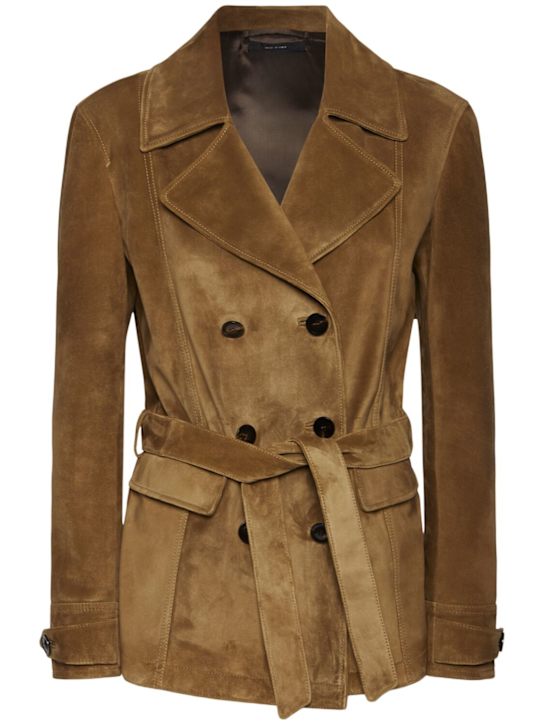 Tom Ford - Peacoat doppiopetto in camoscio