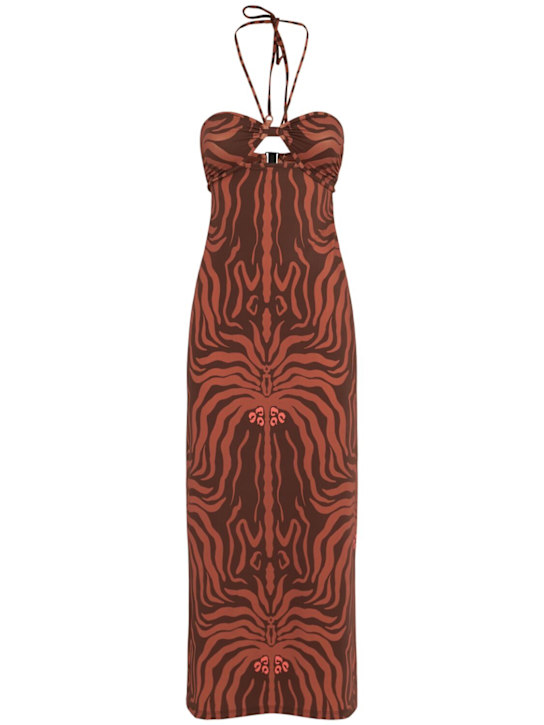 Johanna Ortiz: Vestito midi Jungle Palms / allacciatura al collo
