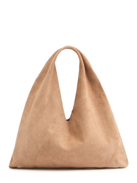 The Row - Small Bindle suede top handle bag