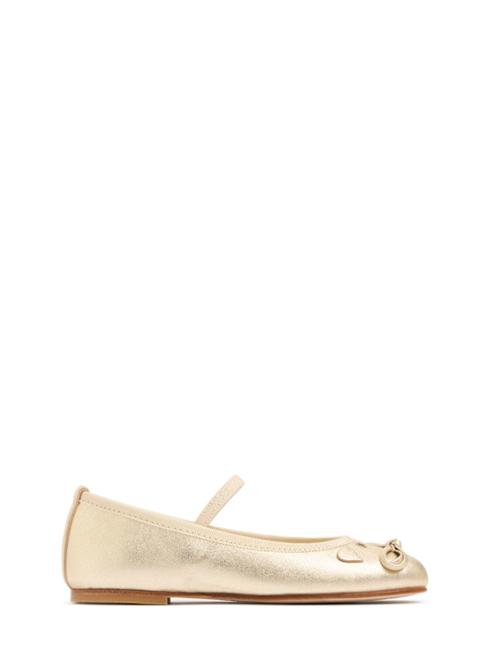 Bonpoint: Ballerines en cuir métallisé Cat