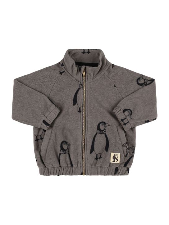 Mini Rodini - Sweat zippé en polyester recyclé imprimé à capuche