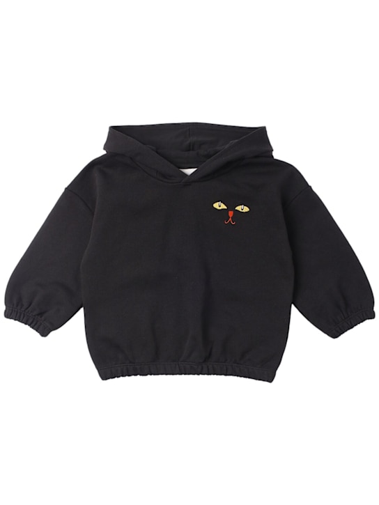 Mini Rodini - Sweat en coton bio imprimé à capuche avec oreilles
