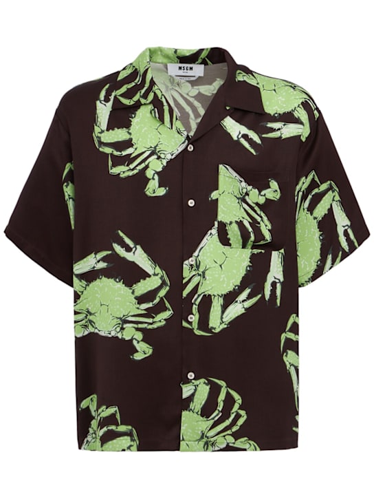 MSGM - Printed viscose short sleeve shirt