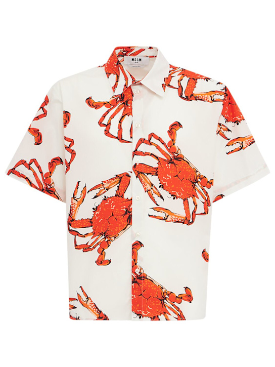MSGM - Printed cotton short sleeve shirt