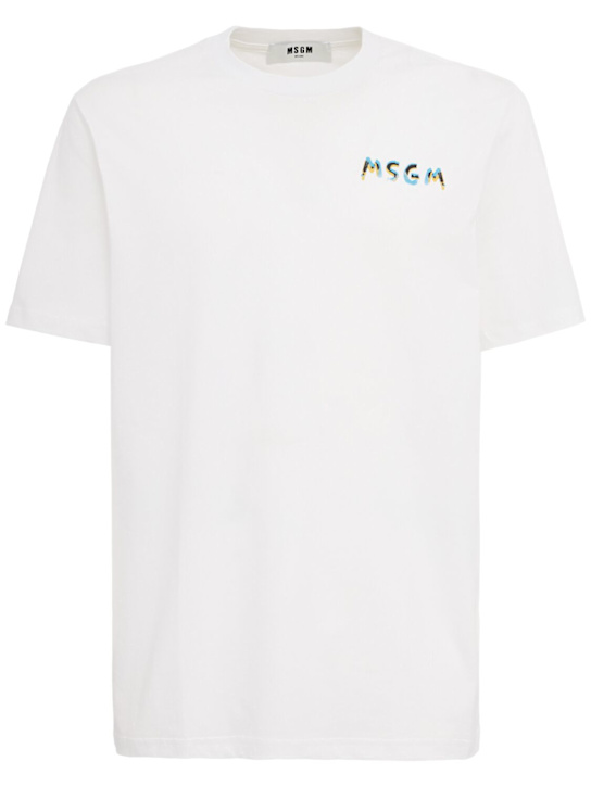 MSGM: Logo printed cotton t-shirt