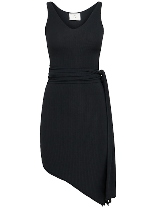LAMA JOUNI - Mini-robe asymétrique en jersey de viscose stretch