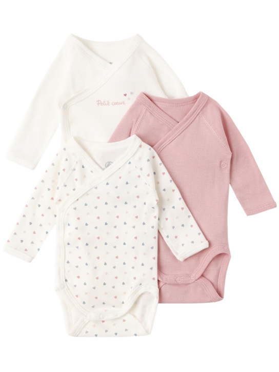 Petit Bateau - Set of 3 printed cotton bodysuits