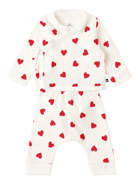 Petit Bateau - Cotton cardigan, bodysuit & pants