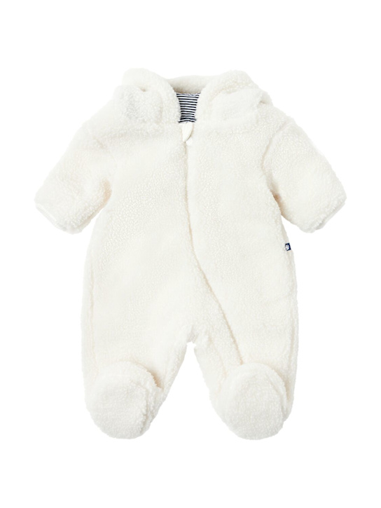 Petit Bateau - Hooded nylon puffer romper