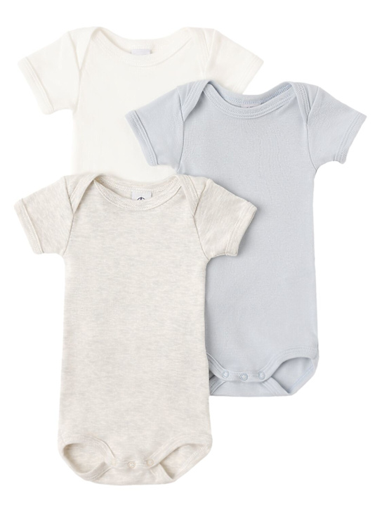 Petit Bateau: Set of 3 cotton bodysuits