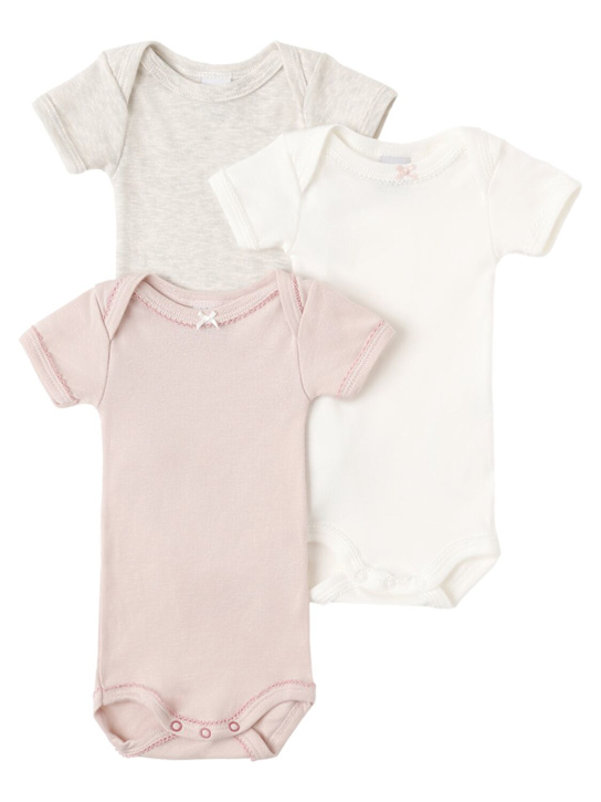 Petit Bateau: Set of 3 cotton bodysuits