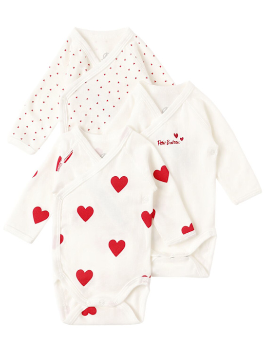 Petit Bateau - Set of 3 printed cotton bodysuits