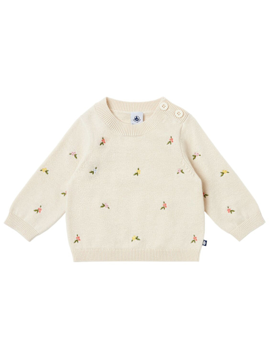 Petit Bateau: Embroidered wool & cotton blend sweater