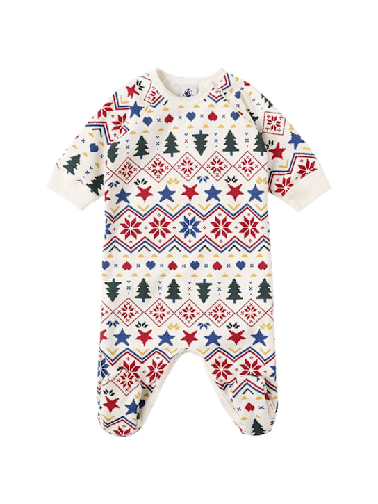 Petit Bateau: Holiday printed cotton jersey romper