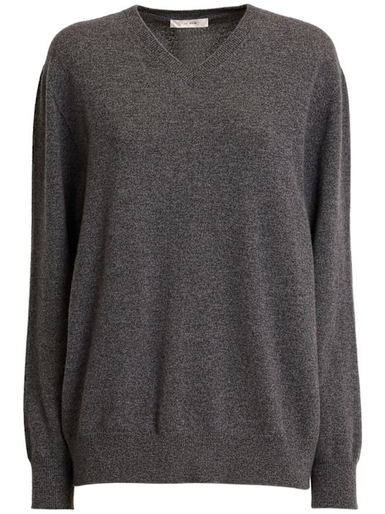 The Row - Pull-over col en V en maille de coton Ligeia